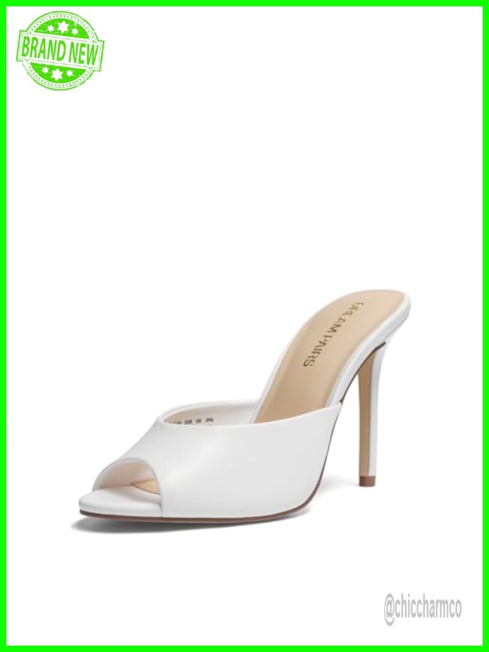 Peep Toe Mule Heel Sandals - 3.94" Stiletto High Heels, Slip On Dress Shoes